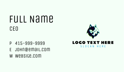 Wild Wolf Cartoon Business Card Image Preview