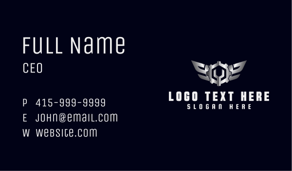 Metal Gear Wrench Mechanic Business Card Design Image Preview