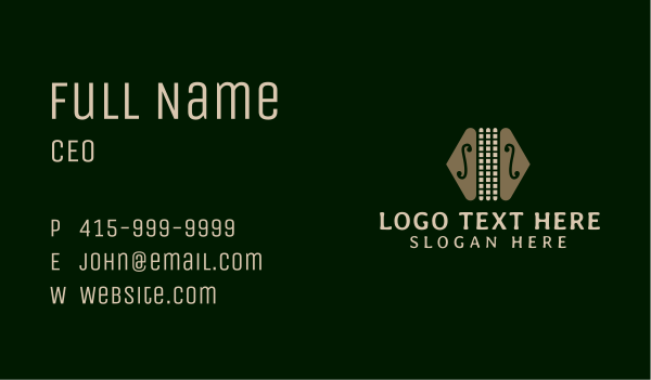 Classic Accordion Business Card Design Image Preview