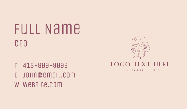 Monoline Lady Jewelry Business Card Design Image Preview