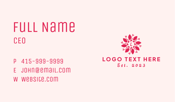 Spiral Leaf Flower Business Card Design Image Preview