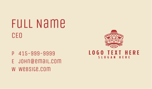 Mexican Sombrero Skull  Business Card Design Image Preview