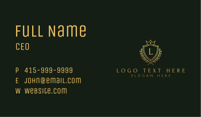 Golden Royal Shield Business Card Image Preview