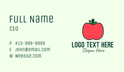 Red Organic Apple Business Card Image Preview