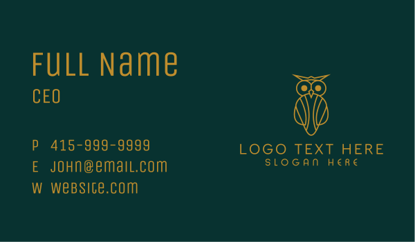 Golden Owl Agency Business Card Design Image Preview