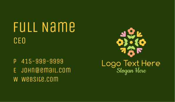 Colorful Flower Arrangement Business Card Design Image Preview