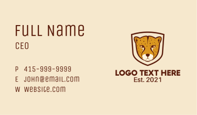 Cheetah Wildlife Mascot Business Card