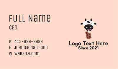 Cow Milk Chocolate  Business Card Image Preview