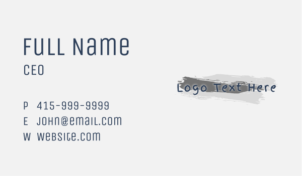 Paint Brush Stroke Wordmark Business Card Design Image Preview