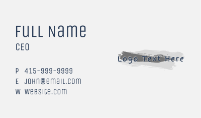 Paint Brush Stroke Wordmark Business Card Image Preview