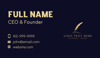 Feather Quill Calligraphy Business Card Design
