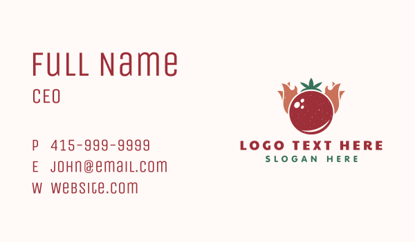 Retro Tomato Flame Business Card Design Image Preview