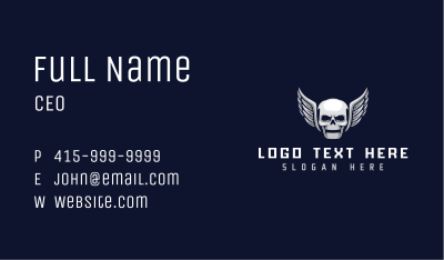 Wing Skull Band Business Card Image Preview