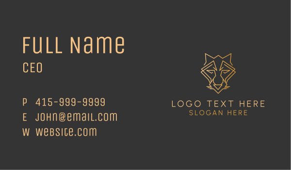 Gold Geometric Fox Business Card Design Image Preview