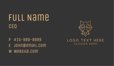 Gold Geometric Fox Business Card Image Preview