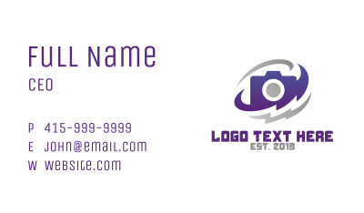 Violet Flash Photographer Business Card Image Preview