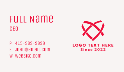 Heart Weave Textile  Business Card Image Preview