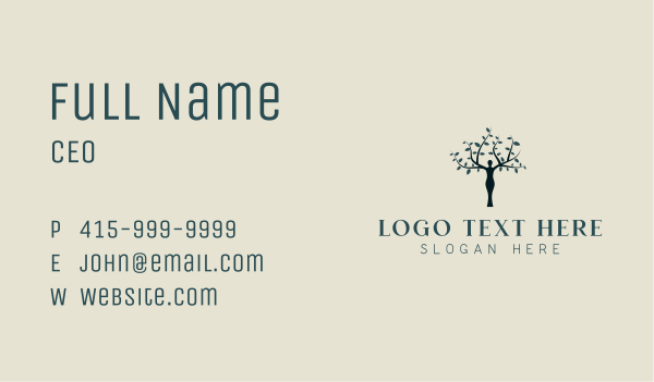 Tree Woman Nature Organic Business Card Design Image Preview