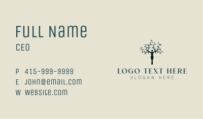 Tree Woman Nature Organic Business Card Image Preview