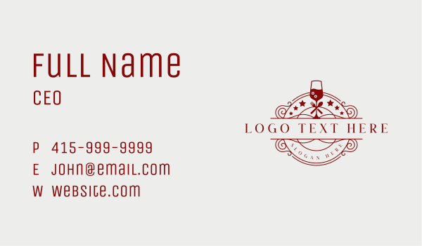 Restaurant Wine Cocktail Business Card Design Image Preview