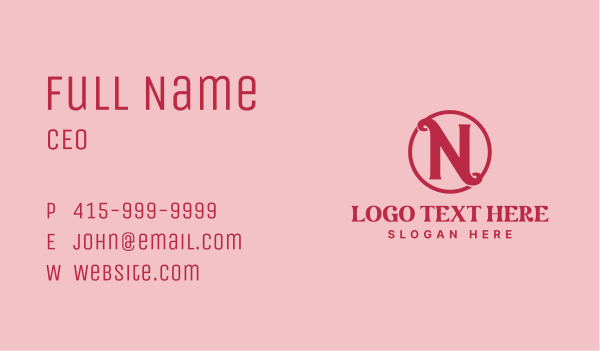 Ornate Beauty Letter N  Business Card Design Image Preview