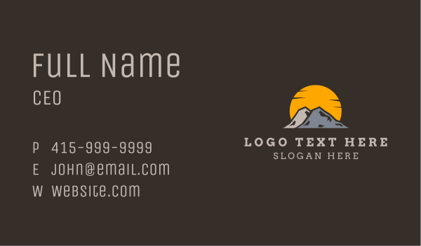 Sun Mountain Hills Business Card Design Image Preview
