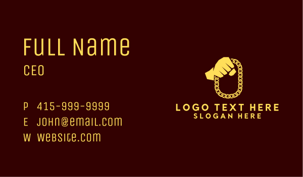 Yellow Bling Chain Business Card Design Image Preview