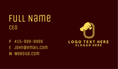 Yellow Bling Chain Business Card