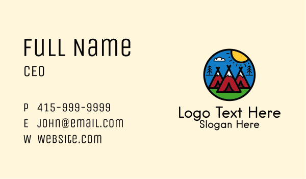 Camping Tent Outdoor Business Card Design Image Preview