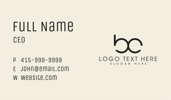 Minimalist Letter BC Company Business Card Design Image Preview