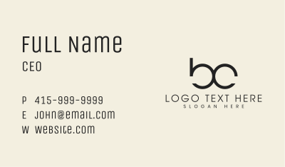 Minimalist Letter BC Company Business Card Image Preview