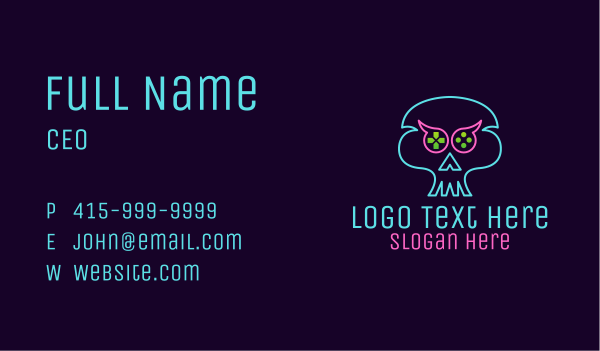 Ghost Skull Game Controller Business Card Design Image Preview