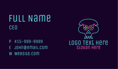 Ghost Skull Game Controller Business Card