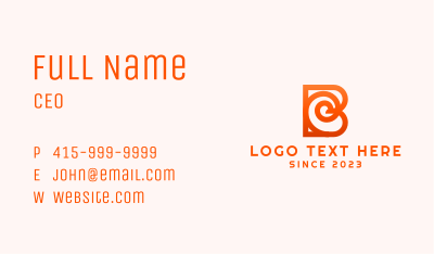 Abstract Orange Letter B Business Card Image Preview