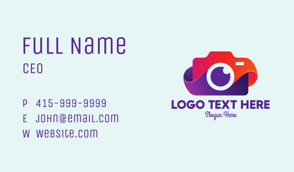 Colorful Camera App Business Card Design Image Preview