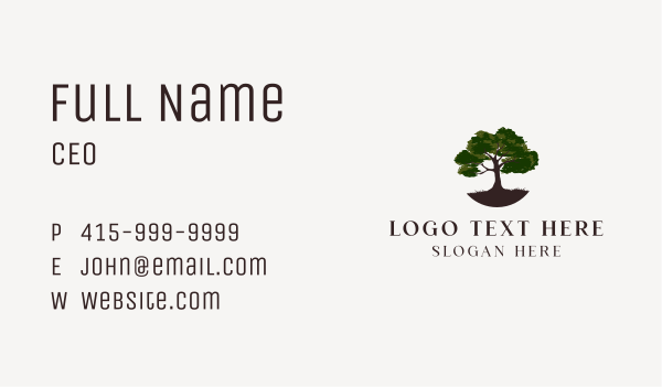 Rustic Tree Landscape Business Card Design Image Preview