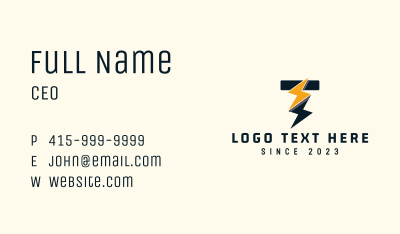 Electrical Voltage Letter T Business Card Image Preview