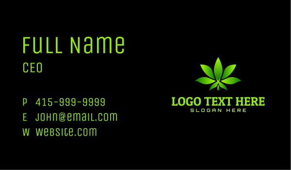 Twisted Marijuana Leaf Gradient Business Card Design Image Preview