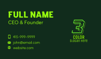 Neon Retro Gaming Number 3 Business Card Image Preview