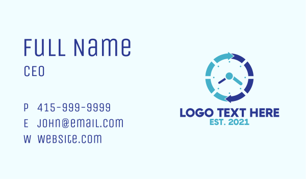 Blue Cycle Watch Business Card Design Image Preview