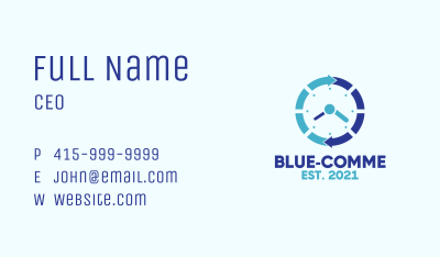 Blue Cycle Watch Business Card Image Preview