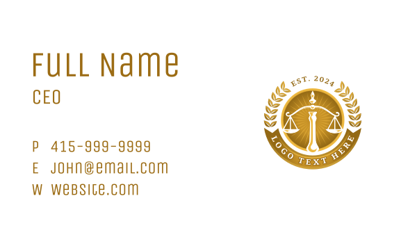 Justice Law Scale Business Card Design Image Preview