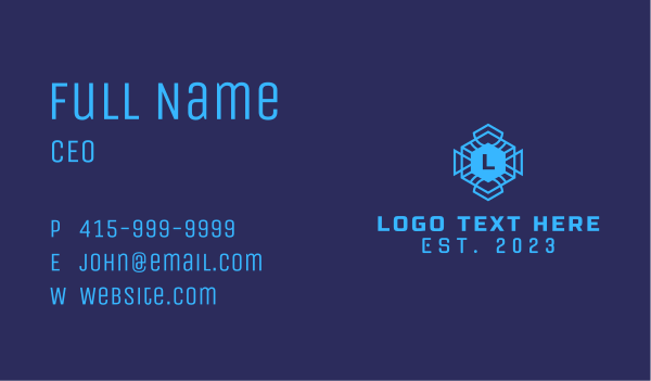 Geometric Agency Letter Business Card Design Image Preview