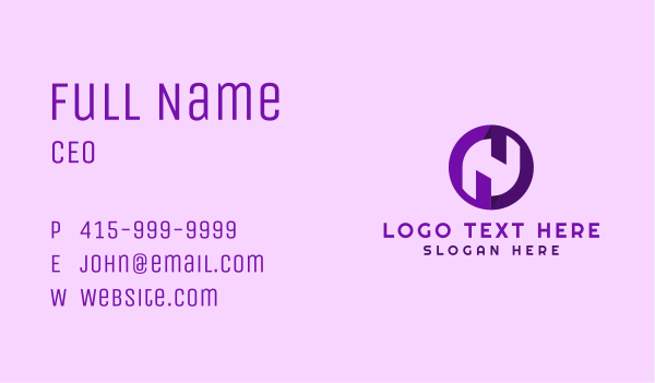 Purple Letter H Business Card Design Image Preview