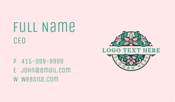 Floral Ornament Garden Business Card Design Image Preview