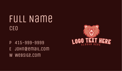 Angry Grizzly Bear  Business Card Image Preview