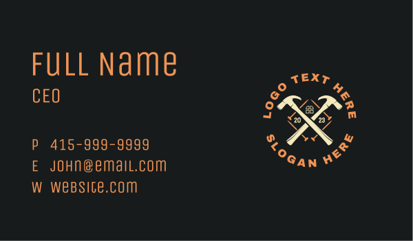 Hammer House Repair Business Card Design Image Preview