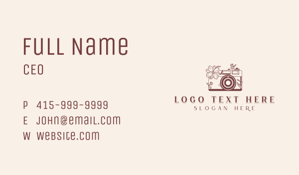 Photographer Floral Camera  Business Card Design Image Preview