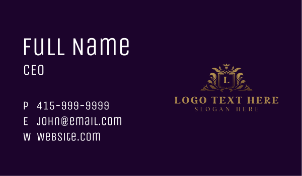 Luxury Crest Shield Business Card Design Image Preview