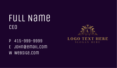 Luxury Crest Shield Business Card Image Preview